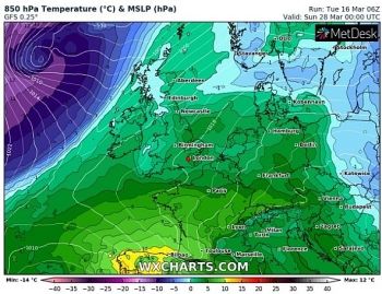uk and europe daily weather forecast latest march 19 fairly cloudy less warm with morning rain over central northern england